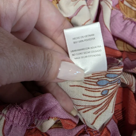 Easel Small Pink Jumpsuit Vibrant Tropical Wide Leg Palazzo Style Vacation - Picture 11 of 11